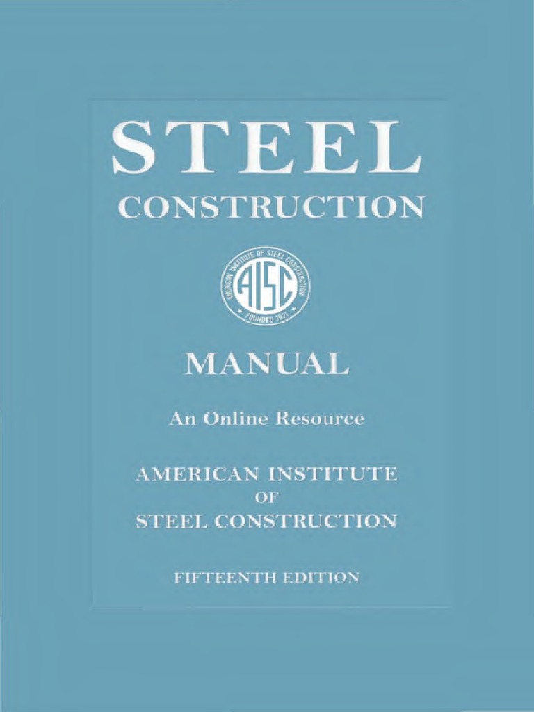AISC 15th Steel Construction Manual PDF Economic Sectors Engineering
