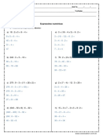 Atividade de Matematica Expressoes Numericas 5º Ou 6º Ano Respostas