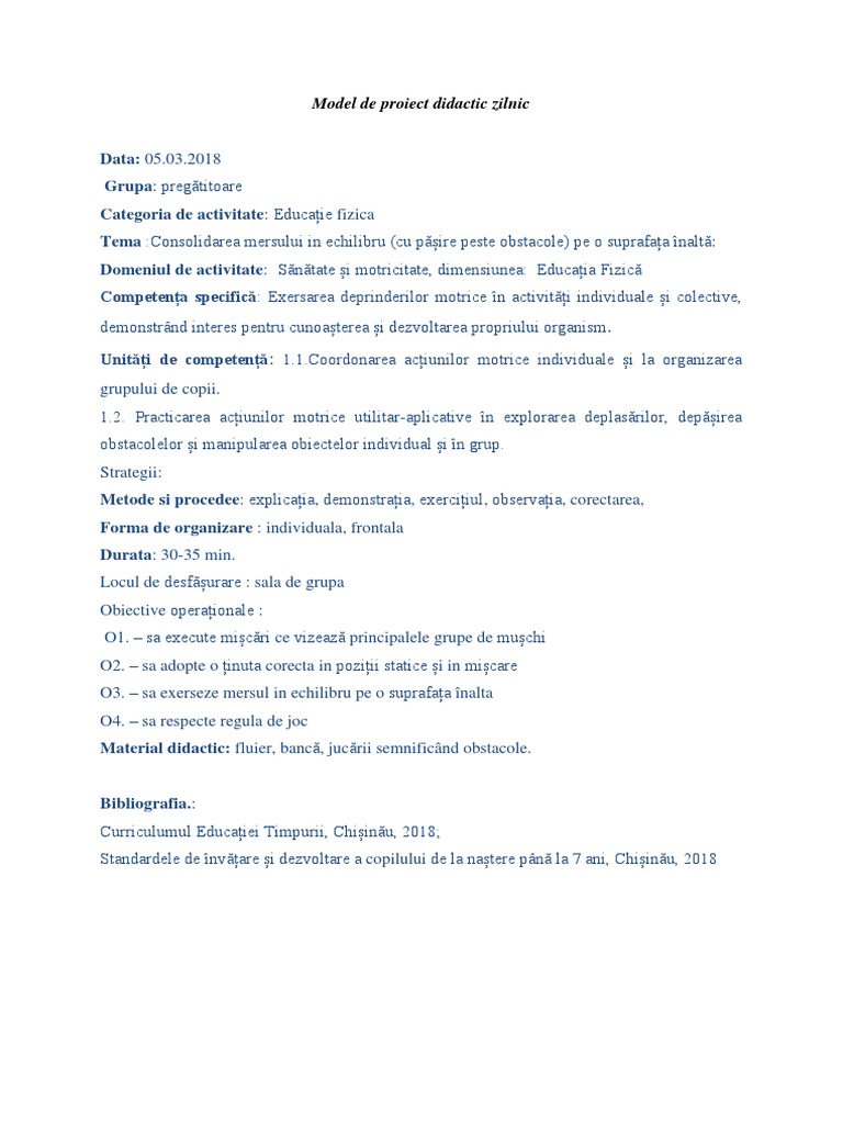 Model de Proiect Didactic Zilnic Ed - Fizică | PDF