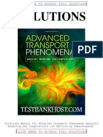 Solution For Advanced Transport Phenomena Analysis Modeling and Computations 1st Edition PDF