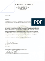 Collegedale Police Department Letter To Robert Hirko