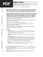 Better Nurse Staffing and Work Environment Associated With Increased Survival To In-Hospital Cardiac Arrest