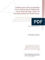 Consideraciones de Las Propiedades Mecánicas y Térmicas para La Elaboración de Un Ducto de Riego A Partir de Materiales Poliméricos Postconsumo