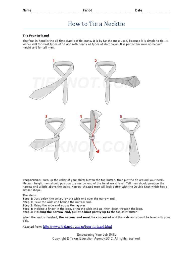 How To Tie A Necktie | PDF
