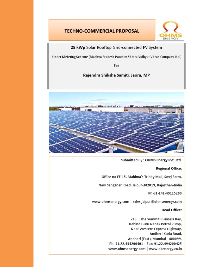 25 kWp Solar Rooftop Proposal for MP | PDF | Solar Power | Photovoltaic ...