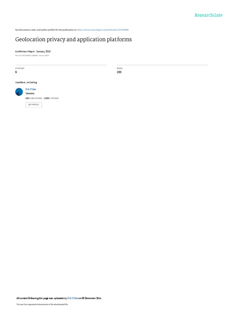 Geolocation Privacy and Application Platforms | PDF | Mobile App ...