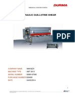 Hydraulic Guillotine Shear Operating Instructions