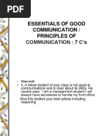 Essentials of Good Communication / Principles of Communication: 7 C'S