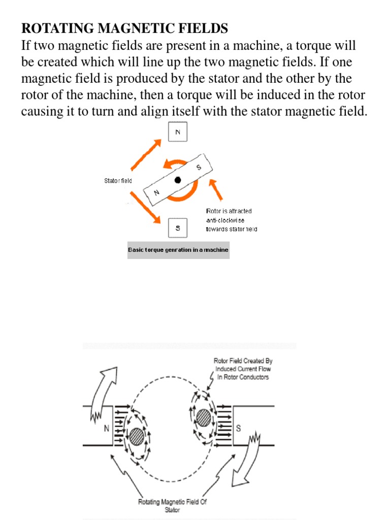 Rotating Fields PDF Induction Electric Motor