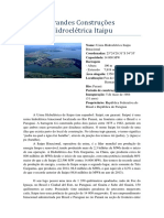 Grandes Construções - Hidroelétrica Itaipu