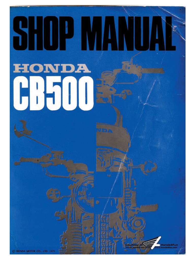 Honda-Cb-500 - (1971) - Shop Manual-Eng PDF | PDF