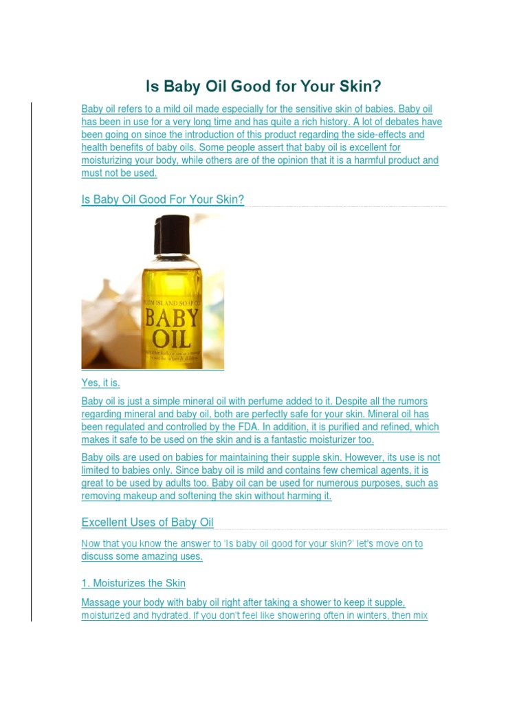 Is Baby Oil Good For Your Skin PDF Oil Cosmetics