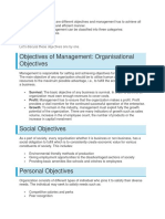 Objectives of Management: Organisational Objectives: Survival: Profit: Growth