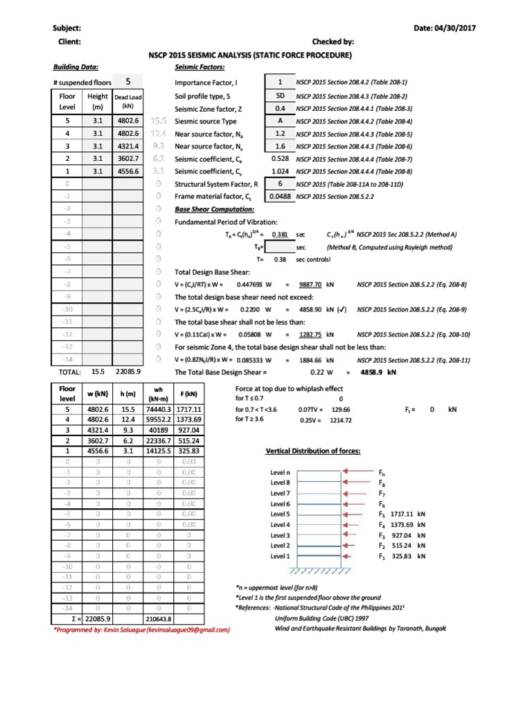 Seismic Force Distribution in NSCP 208 | PDF | Geotechnical Engineering ...