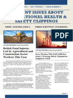 Current Issues About Occupational Health & Safety Clippings