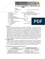 Silabo de La Ud Costos Unitarios y Presupuestos de Obra