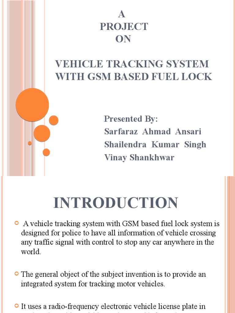 Project On Vehicle Tracking System PDF Electronic Circuits