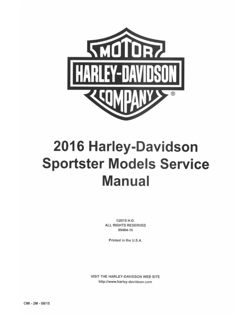 2016 HARLEY-DAVIDSON SPORTSTER サービスマニュアル Harley Sportster Service Manual | PDF