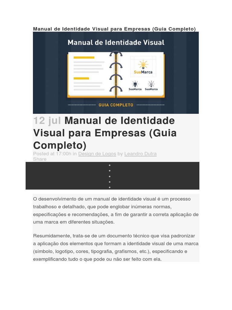 Manual de Identidade Visual para Empresas (Guia Completo) | PDF | Marca ...