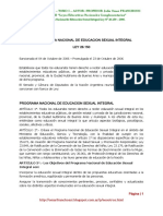 8.1. Programa Nacional de Educ. Sexual Integral - Ley 26150