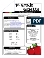 1 Grade Gazette: The Week of September 2 - 6