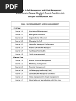 M.B.A. in Self-Management and Crisis Management