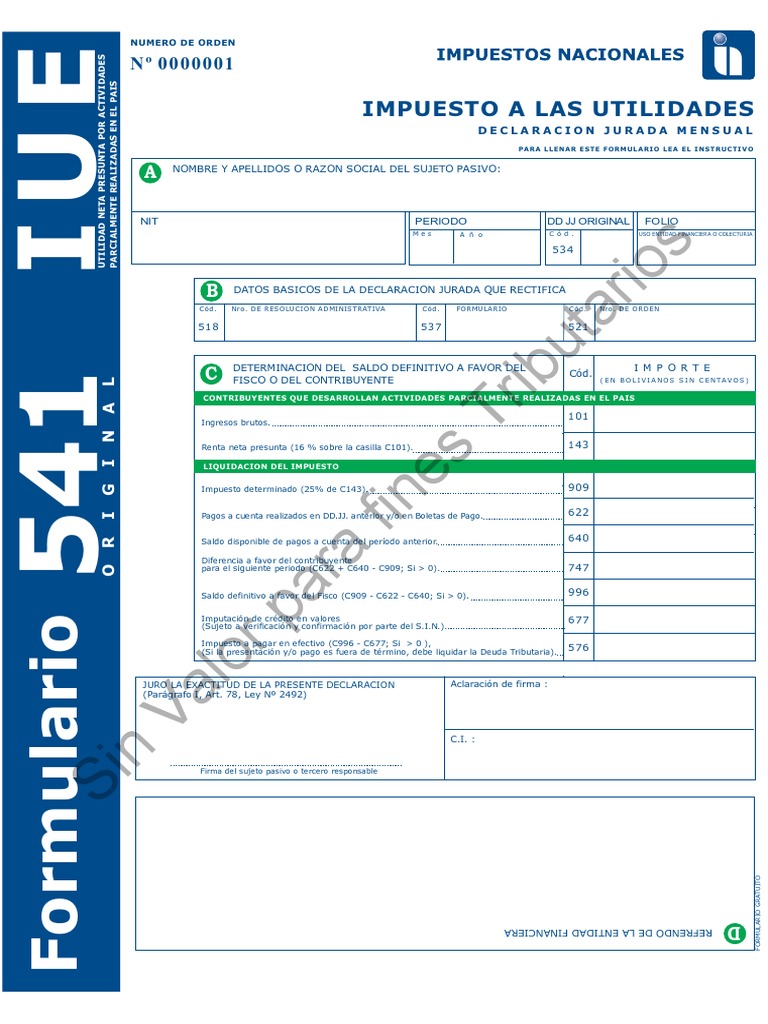 Formularios de Impuestos en Bolivia | PDF | Impuestos | Gobierno