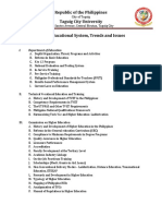 Republic of The Philippines Taguig City University EDS 8: Educational System, Trends and Issues