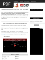 Solving Exponential Equations Using Logarithms - ChiliMath