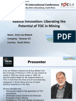 12. Radical Innovation Liberating the Potential of TOC in Mining 2019-05-15 Arrie v Niekerk