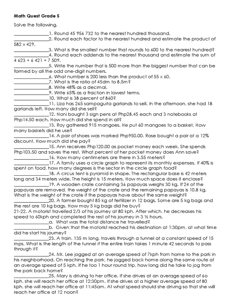 Grade 5 PDF Speed Teaching Mathematics