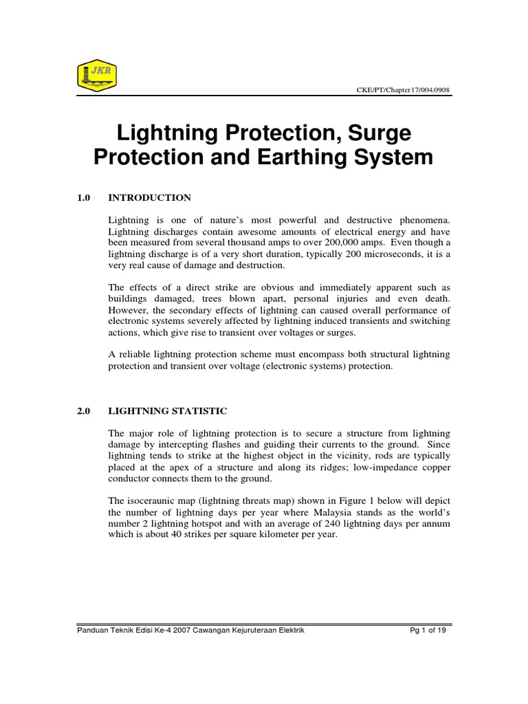 Lightning Protection and Earthing Systems | PDF | Lightning | Electric ...