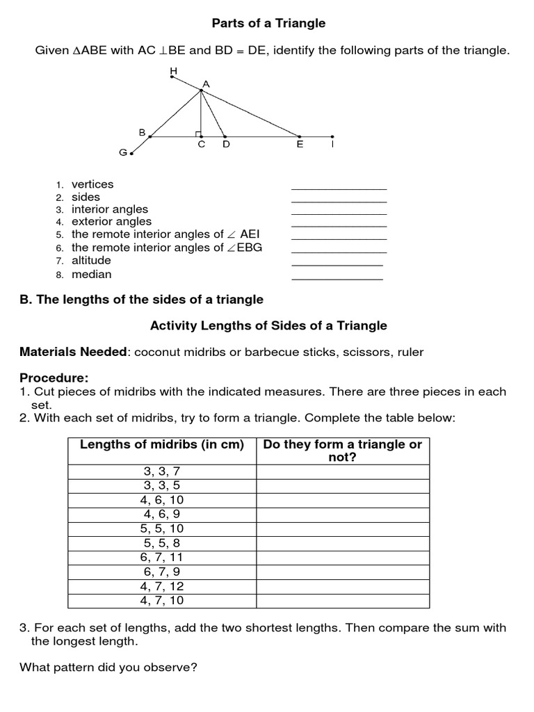 Parts Of A Triangle Triangle Euclidean Plane Geometry