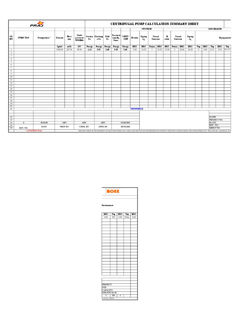 Centrifugal Pump Calculations PDF Pump Flow Measurement