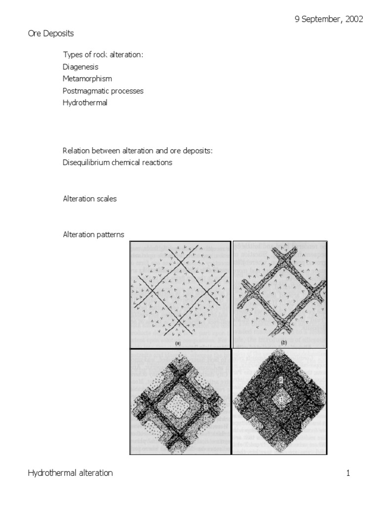 Hydrothermal Alteration | PDF | Economic Geology | Geological Processes