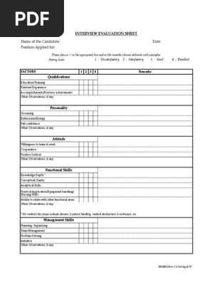 Interview Evaluation Form