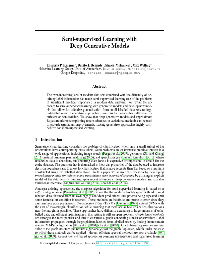 Semi-Supervised Learning With Deep Generative | PDF | Artificial Neural ...