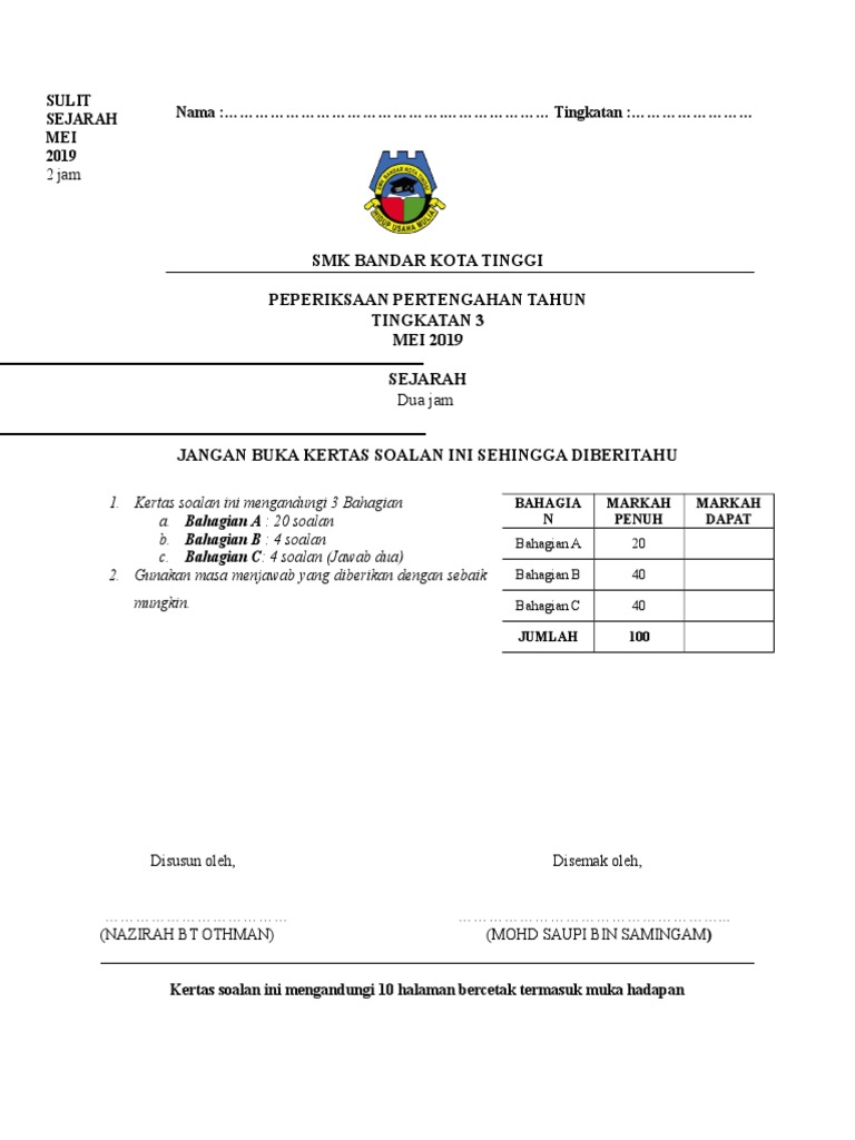 Sejarah T3 2019 Pdf