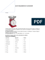Unitati de Masura in Bucatarie Si