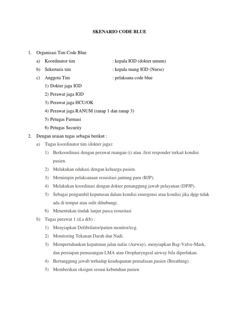 Prosedur Tim Code Blue di RS | PDF