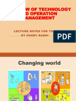Overview of Technology and Operation Management: Lecture Notes For Tom by Fahmy Radhi