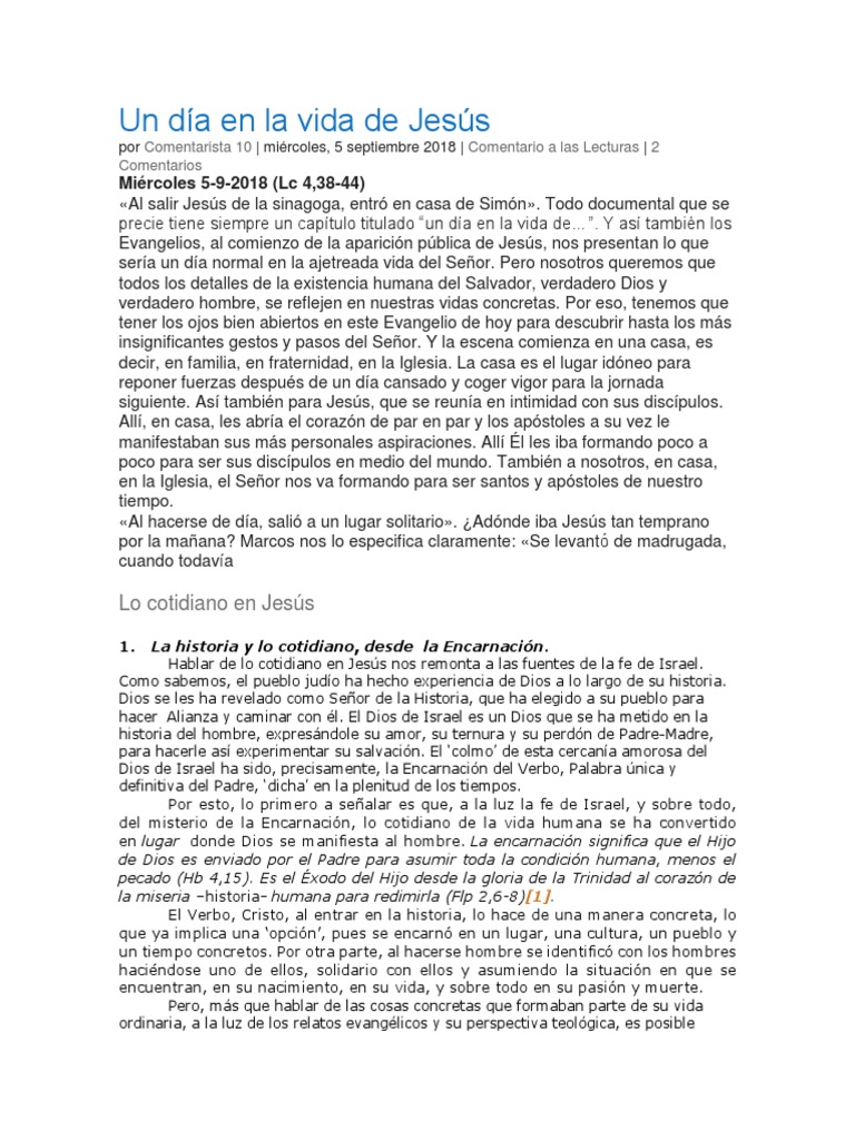 La vida cotidiana de Jesús | PDF | Jesús | Oración