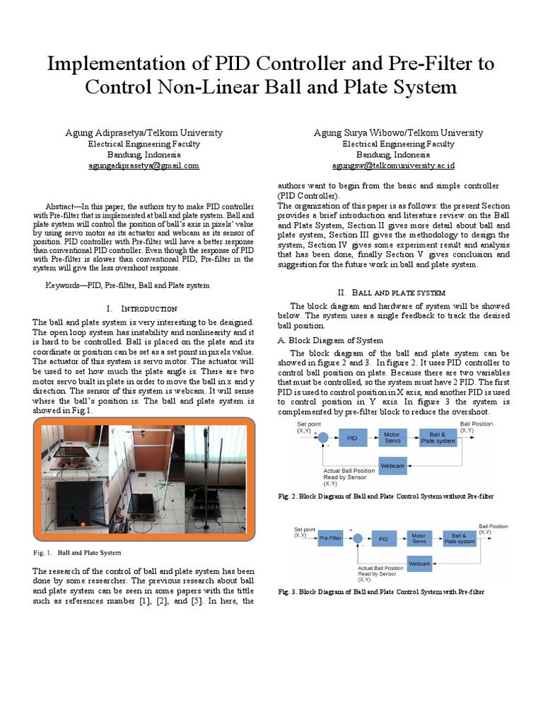 PID Control in Ball and Plate System | PDF | Control Theory | Systems ...