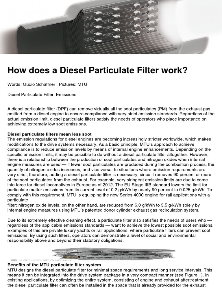 Diesel Particulate Filter Works PDF Diesel Engine Exhaust Gas