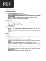 VLSI Verification Engineer Resume