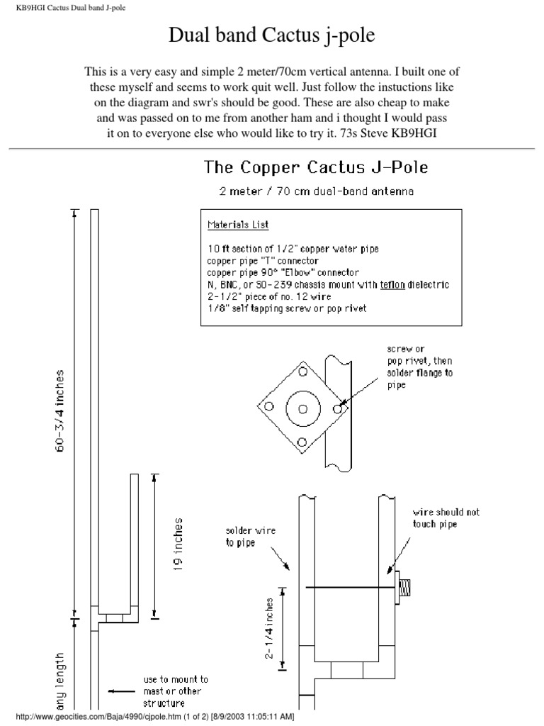 Dual Band J-Pole PDF | PDF