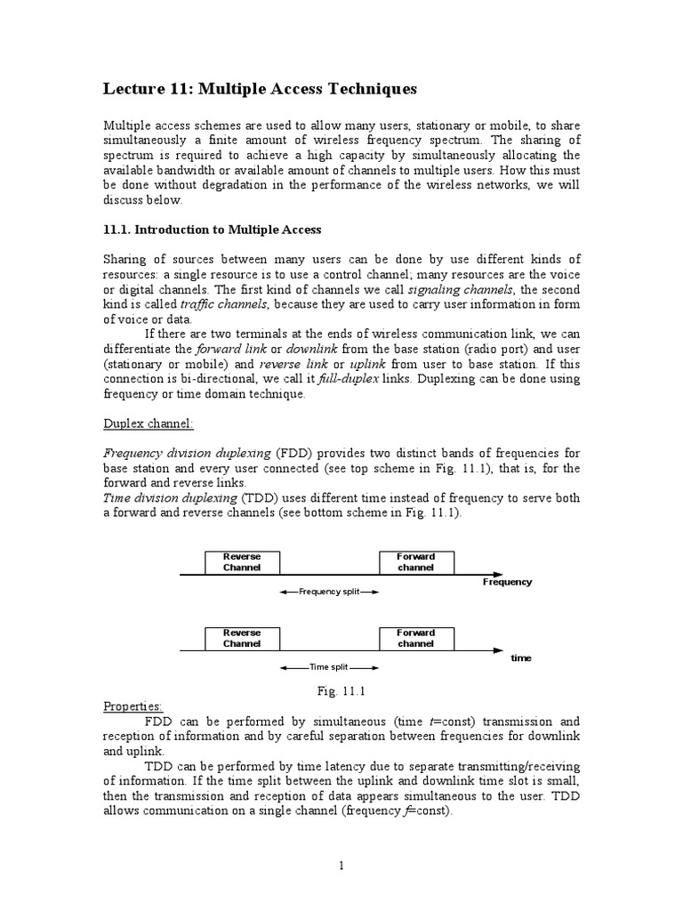 Multiple Access Techniques Explained | PDF | Duplex (Telecommunications ...