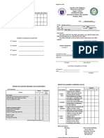 Report On Attendance Division of Albay San Jose National High School