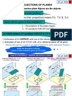 Projections of Planes: To Draw Their Projections Means F.V, T.V. & S.V. What Is Usually Asked in The Problem?