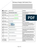 Enclosure Integrity Verification Form: Building: Room: Test Technician: Witness: Date & Time of Test